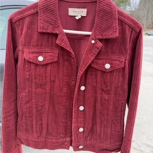PacSun Corduroy Jean Jacket in Wine Red